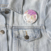 Badge Rond 5 Cm La Boca Rosa Bouquet demoiselle d'honneur en tulle (En situation)