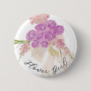 Badge Rond 5 Cm La Boca Rosa noeud papillon Bouquet petite fille
