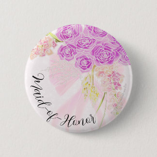 Badge Rond 5 Cm La Boca Vendretti sur demoiselle d'honneur au bouq
