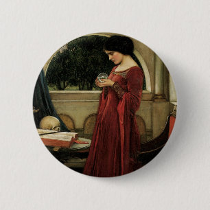 Badge Rond 5 Cm La Boule de cristal de John William Waterhouse