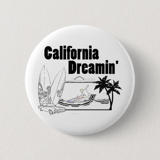 Badge Rond 5 Cm La Californie Dreamin (Devant)