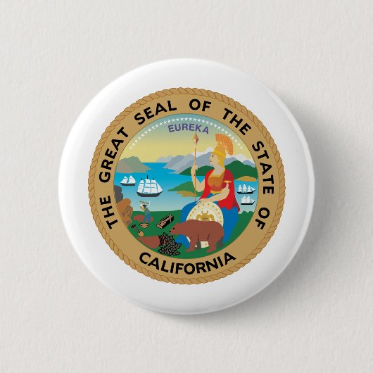 Badge Rond 5 Cm La Californie, Etats-Unis (Devant)