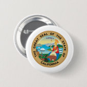 Badge Rond 5 Cm La Californie, Etats-Unis (Devant & derrière)