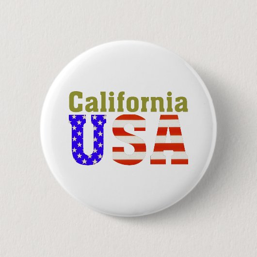 Badge Rond 5 Cm La Californie Etats-Unis ! (Devant)
