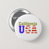 Badge Rond 5 Cm La Californie Etats-Unis ! (Devant & derrière)
