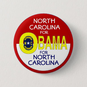 Badge Rond 5 Cm La CAROLINE DU NORD POUR le bouton d'OBAMA