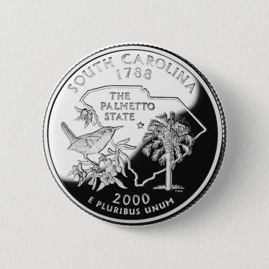 Badge Rond 5 Cm La Caroline du Sud (Devant)