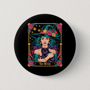 Badge Rond 5 Cm La carte de sorcière Halloween gothique vibes de s