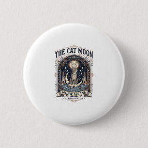 Badge Rond 5 Cm La carte de tarot de chat de lune majeure arcane v