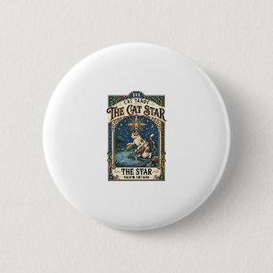 Badge Rond 5 Cm La carte de tarot de chat Star Cat Majeur Arcane V