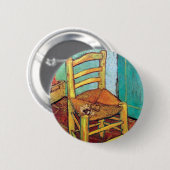 Badge Rond 5 Cm La Chaise de Vincent avec pipe (Devant & derrière)