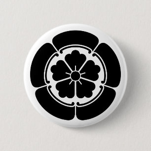 Badge Rond 5 Cm La Chine flower en goka