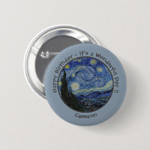 Badge Rond 5 Cm La collection d'objets de la soirée étoilée de van