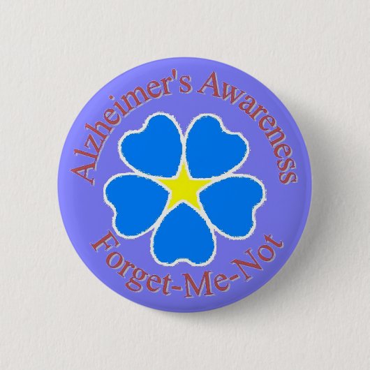 Badge Rond 5 Cm La conscience d'Alzheimer m'oublient pas le bouton (Devant)