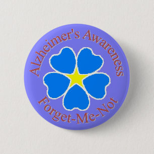 Badge Rond 5 Cm La conscience d'Alzheimer m'oublient pas le bouton