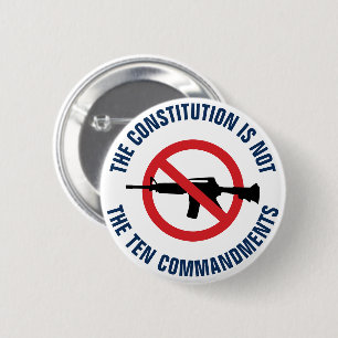 Badge Rond 5 Cm La Constitution N'Est Pas Les Dix Commandements