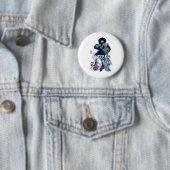 BADGE ROND 5 CM LA CORSAIRE NOIRE (En situation)