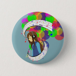 Badge Rond 5 Cm La couleur de la musique