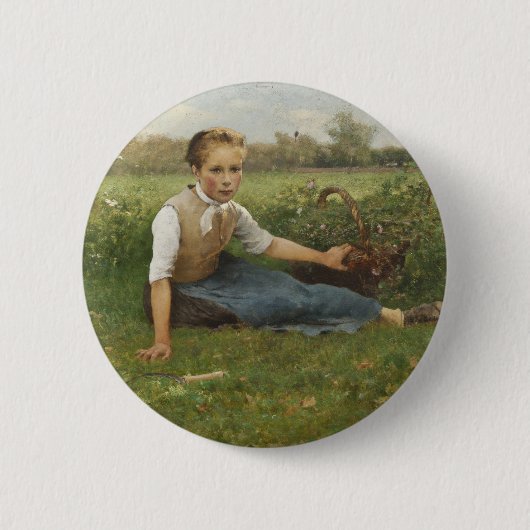 Badge Rond 5 Cm La cueillette fleurit | 1882 (Devant)