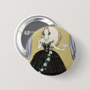 Badge Rond 5 Cm La Dame aux Camélias George Barbier