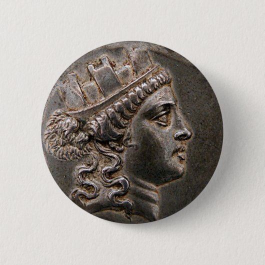 Badge Rond 5 Cm La déesse Cybele Tetradrachm (Devant)