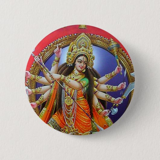 Badge Rond 5 Cm La déesse Durga (Devant)
