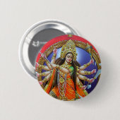 Badge Rond 5 Cm La déesse Durga (Devant & derrière)