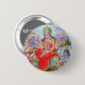 Badge Rond 5 Cm La déesse Durga Ji (Devant & derrière)