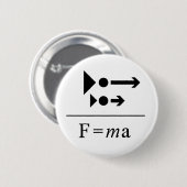 Badge Rond 5 Cm La deuxième loi de Newton (Devant & derrière)