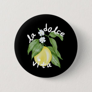 Badge Rond 5 Cm La Dolce Vita La Dolce Bride Italie Lemon Matching