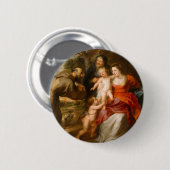 Badge Rond 5 Cm La famille sainte avec des saints (Devant & derrière)
