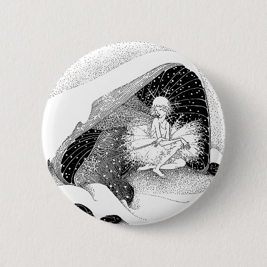 Badge Rond 5 Cm La fée dans le bouton d'hiver (Devant)