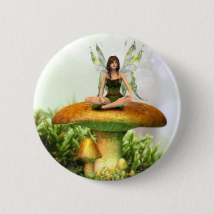 Badge Rond 5 Cm La fée de champignon