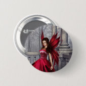 Badge Rond 5 Cm La fée rouge de charme (Devant & derrière)