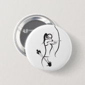 Badge Rond 5 Cm La femelle Recurve Archer (Devant & derrière)