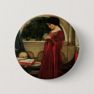 Badge Rond 5 Cm La femme à la boule de cristal de Waterhouse