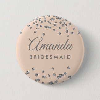 Badge Rond 5 Cm La femme de chambre privilégie la Parties scintill