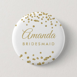 Badge Rond 5 Cm La femme de chambre privilégie la Parties scintill