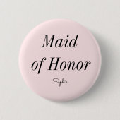Badge Rond 5 Cm La femme d'honneur Mariage rose pâle (Devant)