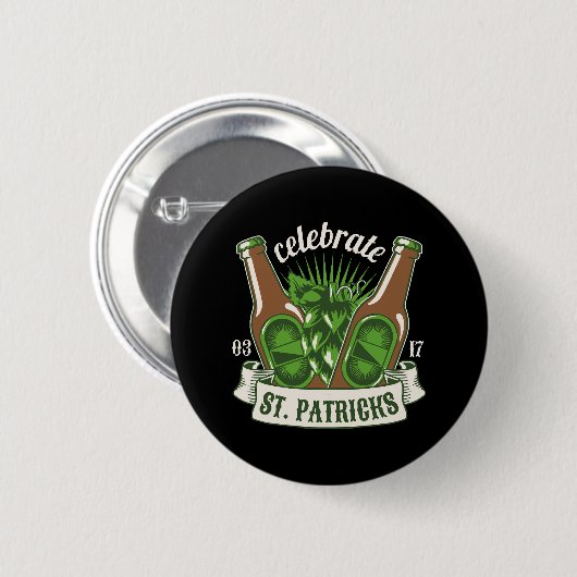Badge Rond 5 Cm La fête de la Saint-Patrick (Devant & derrière)