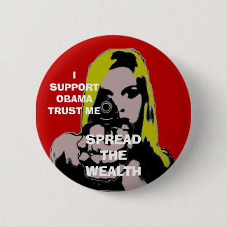 Badge Rond 5 Cm la fille avec l'arme à feu a écarté la richesse