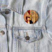 Badge Rond 5 Cm La fille blonde du Gangster (En situation)