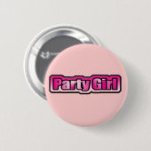 Badge Rond 5 Cm La fille de la fête (Devant & derrière)