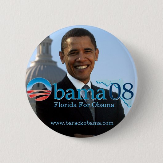 Badge Rond 5 Cm La Floride pour le bouton d'Obama (Devant)