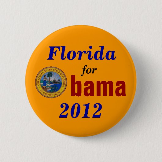 Badge Rond 5 Cm La Floride pour Obama 2012 (Devant)