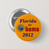 Badge Rond 5 Cm La Floride pour Obama 2012 (Devant & derrière)