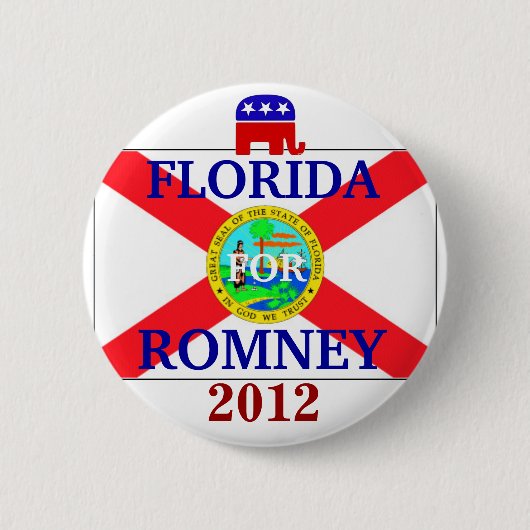 Badge Rond 5 Cm La Floride pour Romney 2012 (Devant)