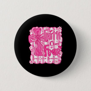 Badge Rond 5 Cm La foi sur la peur Jésus Christian Rose cancer du