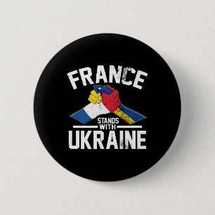Badge Rond 5 Cm La France se tient aux côtés de l'Ukraine Drapeau