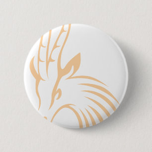 Badge Rond 5 Cm La gazelle de Thomson dans le style chic de dessin